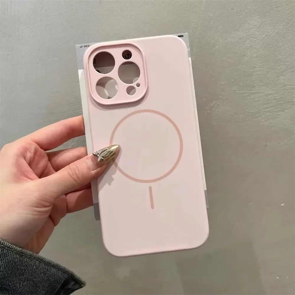 Flüssigsilikon Hülle iPhone 16–12 Magsafe