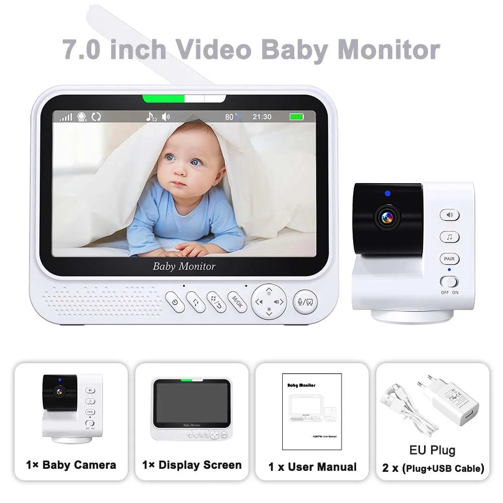 7 Zoll Video Babyphone mit Schwenk-Neige-Zoom
