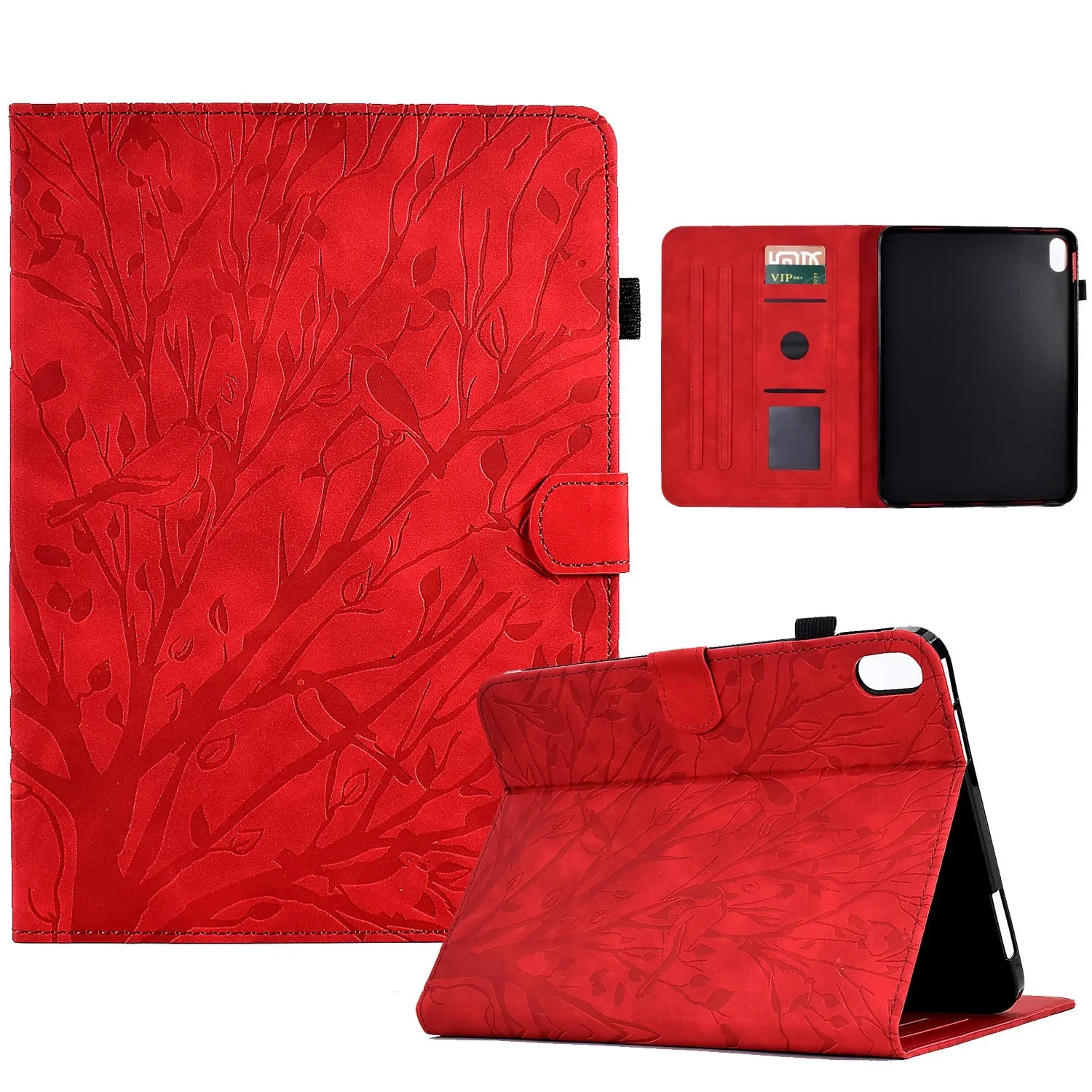 Geprägte Baum Leder Brieftasche Hülle