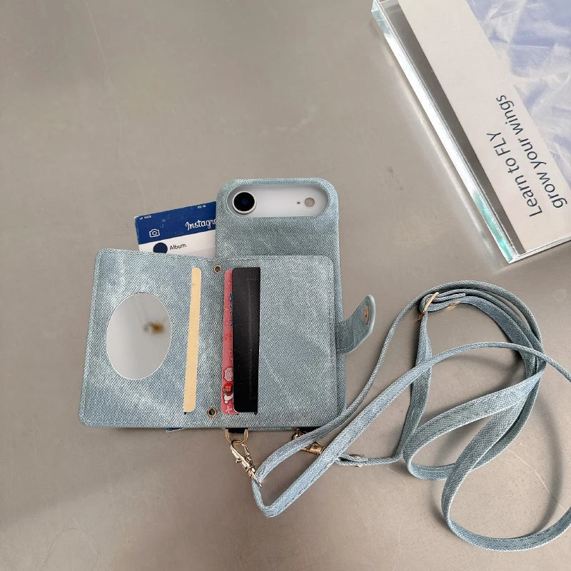 Denim Kartenhülle mit Lanyard für Google Pixel 10