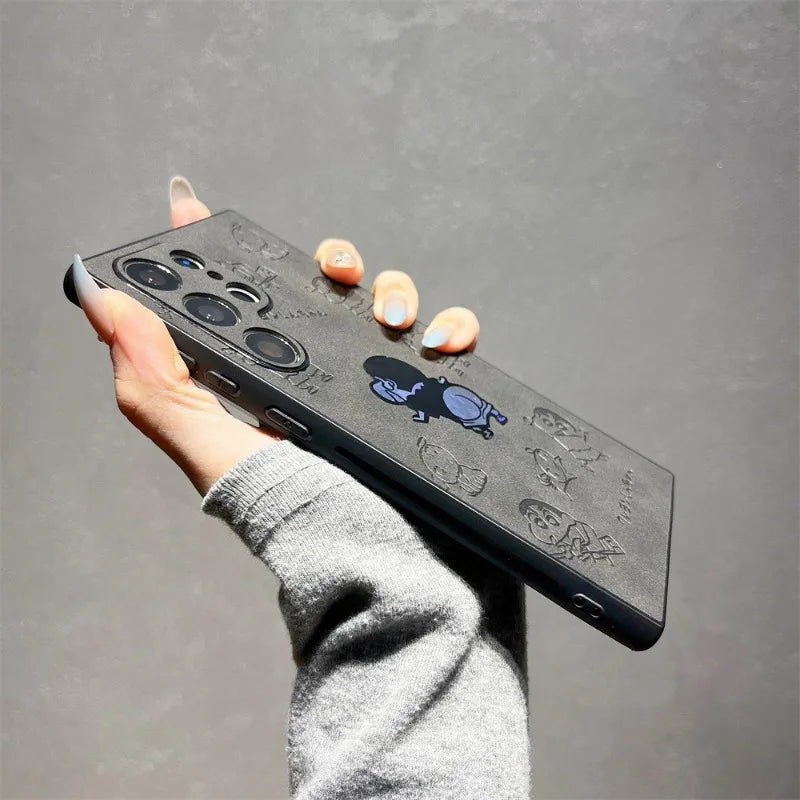 Leder Hülle für Samsung S23 S24 S25 Cartoon Astronaut