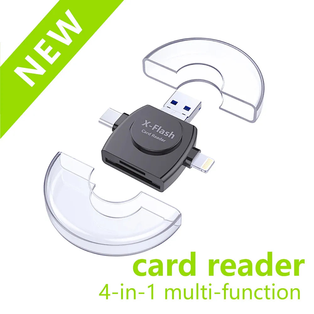 4-in-1 Kartenleser Adapter für iPhone & Android
