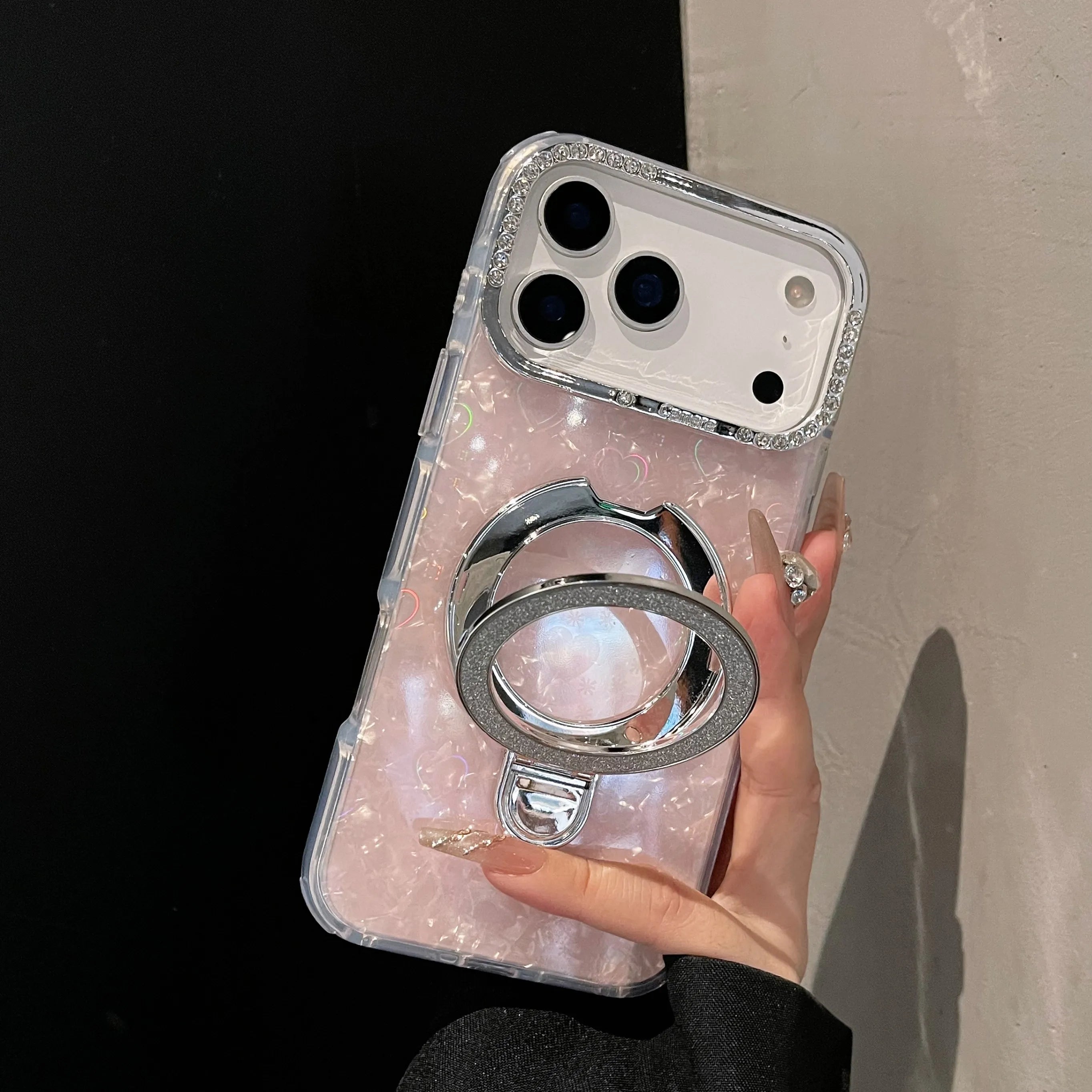 Glitzernde Doppel-Seiten-Hülle für iPhone 17
