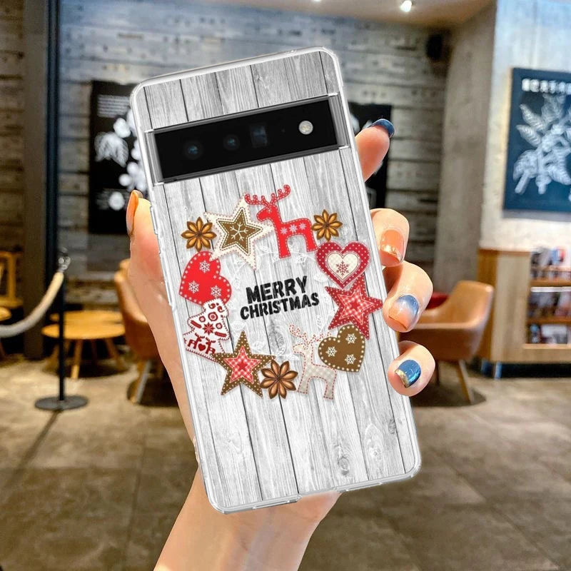 Transparente TPU Hülle mit Schneemotiv für Google Pixel 8