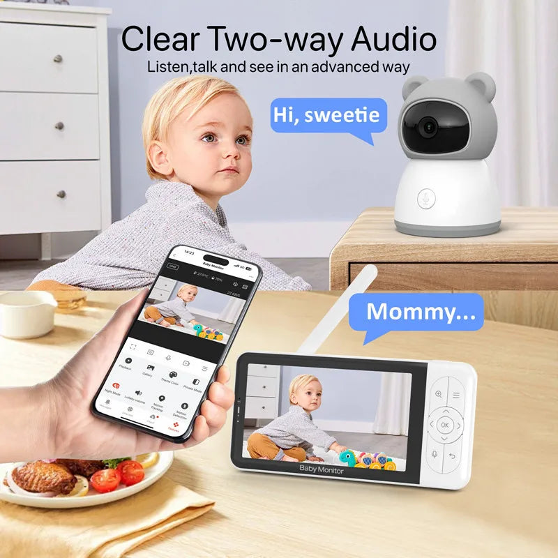 1080P Babyphone mit 5 Zoll Display und Temperatur