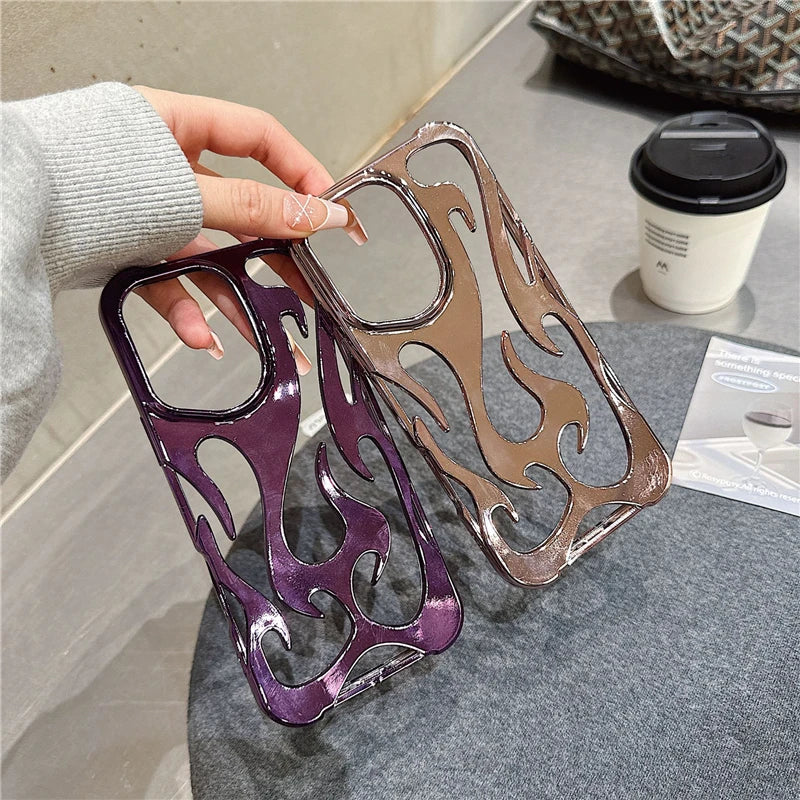 Luxus 3D Flammen Hülle für iPhone 17 Silikon
