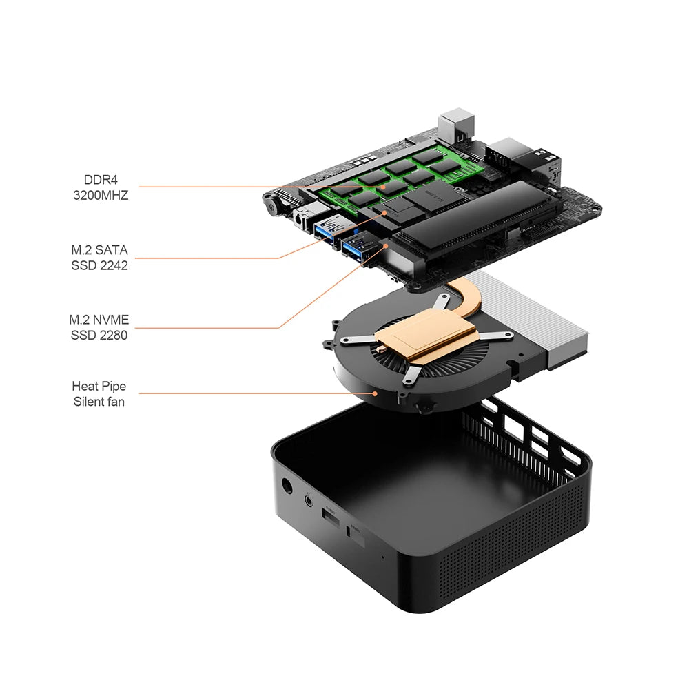 Kleiner Mini PC Intel N100 Windows 11 4K Dual SSD