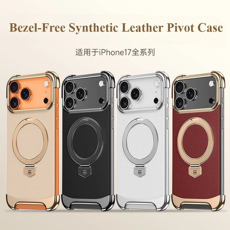 Luxus Lederhülle mit Drehhalter für iPhone 17