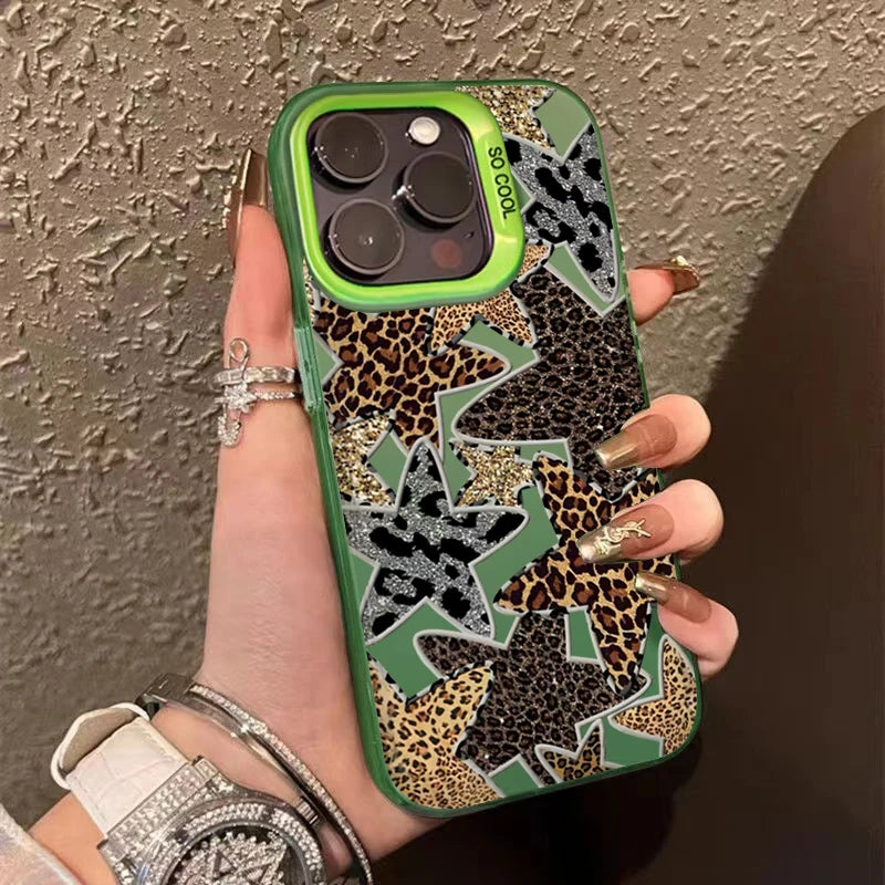 Leopardenprint Stern Design Hülle für iPhone 17