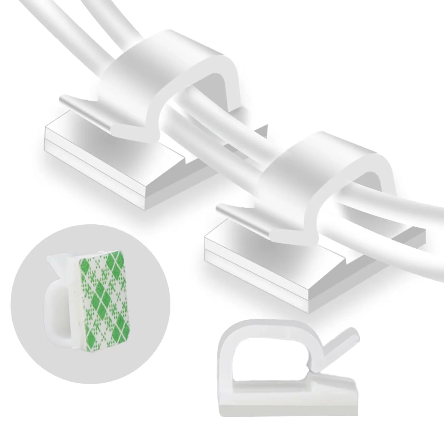 Silicone cable clips, self-adhesive, 10–100 pieces