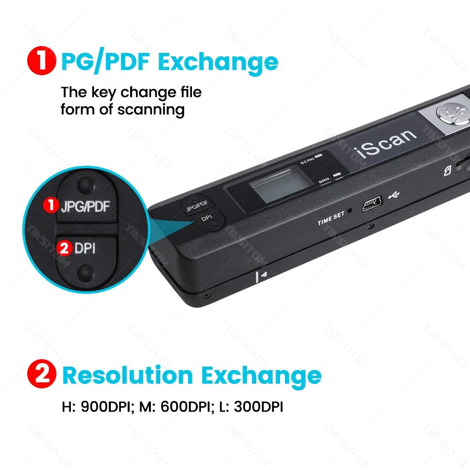 Tragbarer A4 Dokumentenscanner 900 DPI mobil