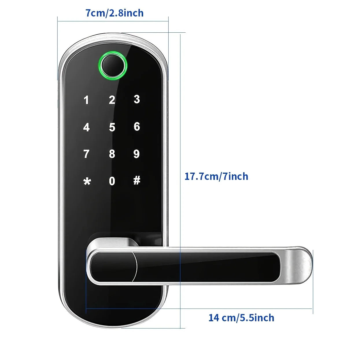 Smarte Fingerprint Türschloss mit App und Touchscreen