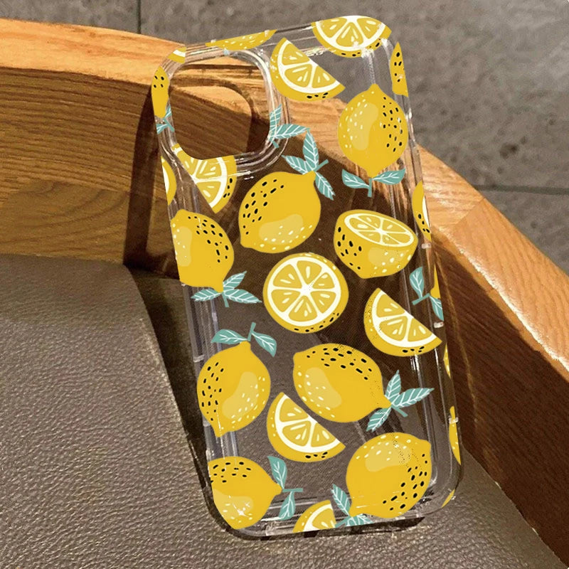 Sommer Lemon Blumen Clear Hülle für iPhone 17