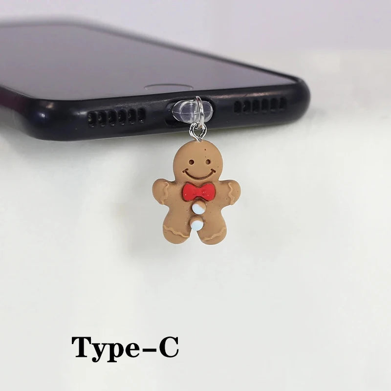Christmas Cookie Man Dust Plug for iPhone Samsung