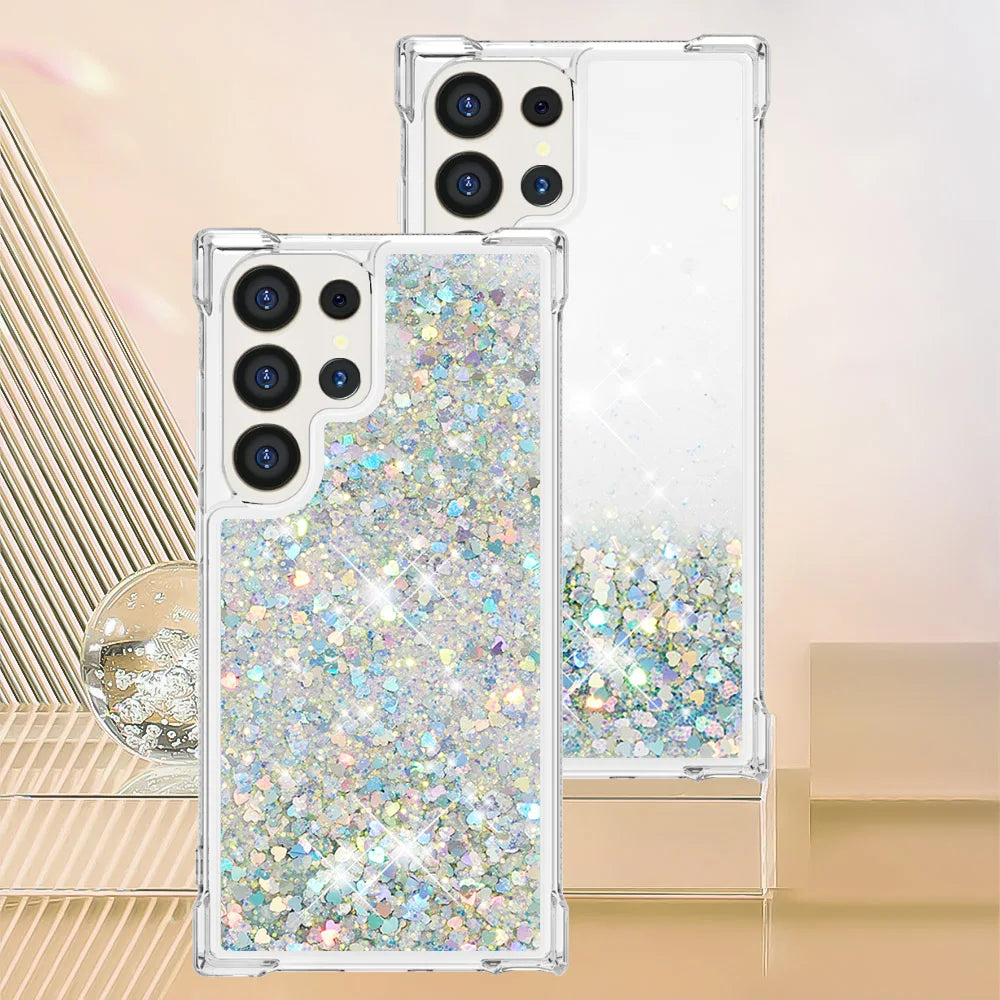 Glitzer Flüssig Hülle für Galaxy S21 bis S25