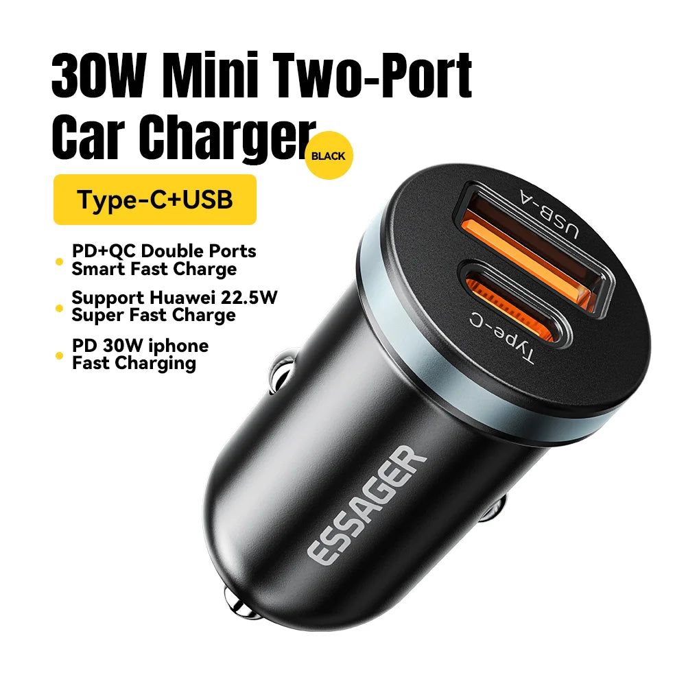30W USB-C Autoladegerät Schnellladung