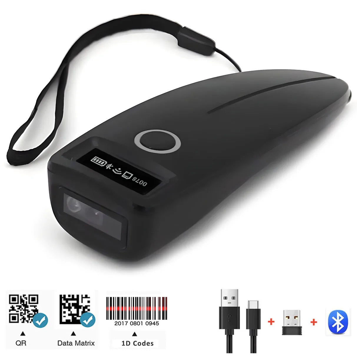 Kompakter 2D Bluetooth Barcode-Scanner für Mobile Zahlung