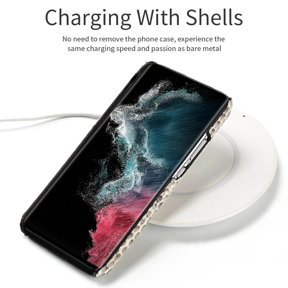 Echte Python Leder Handyhülle für Samsung S25