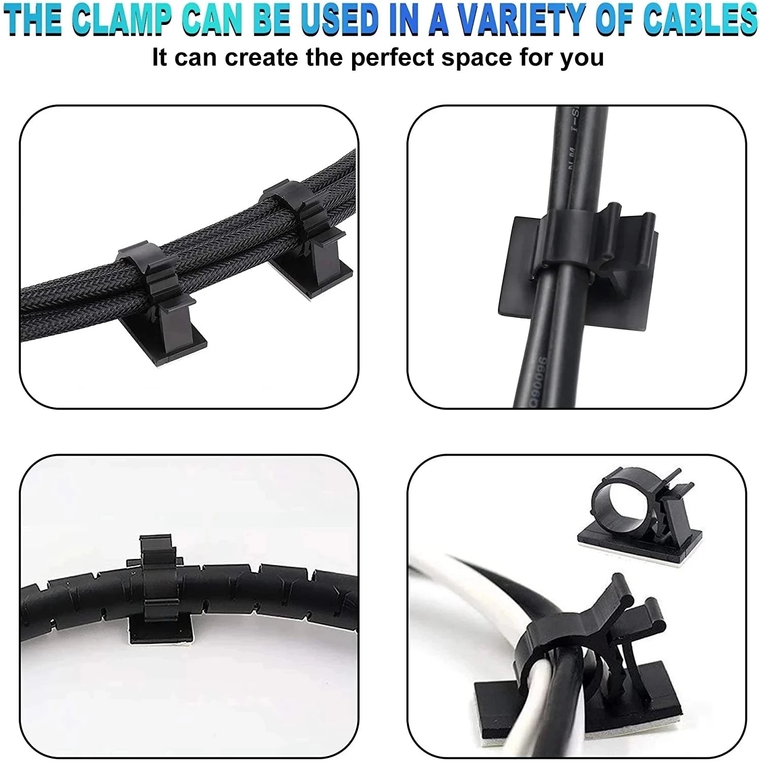 Self-adhesive cable clips for cable management at home