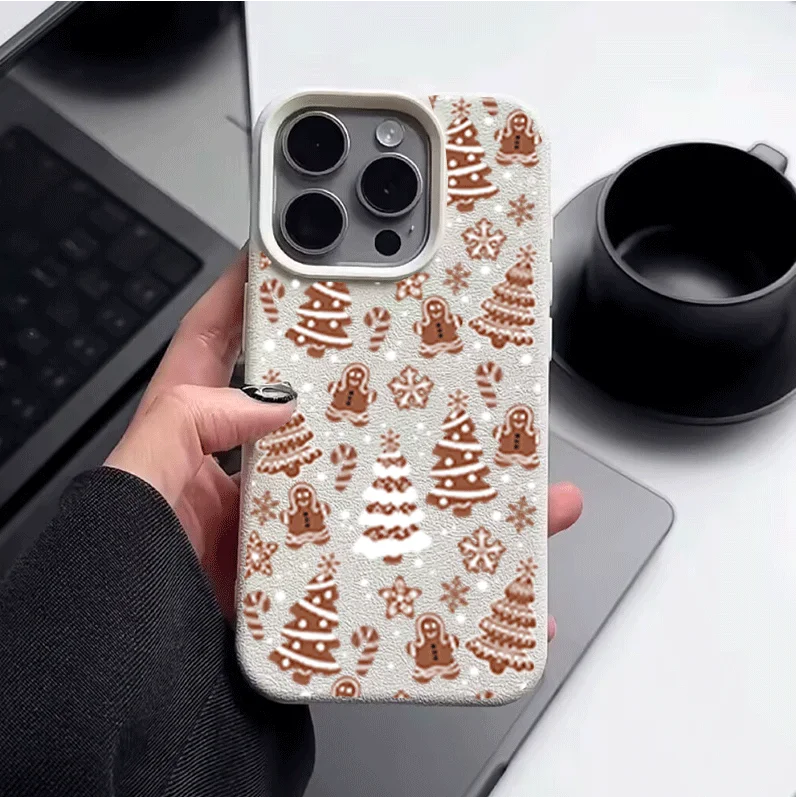 Handyhülle für Samsung S25 PU Leder Weihnachtsbaum