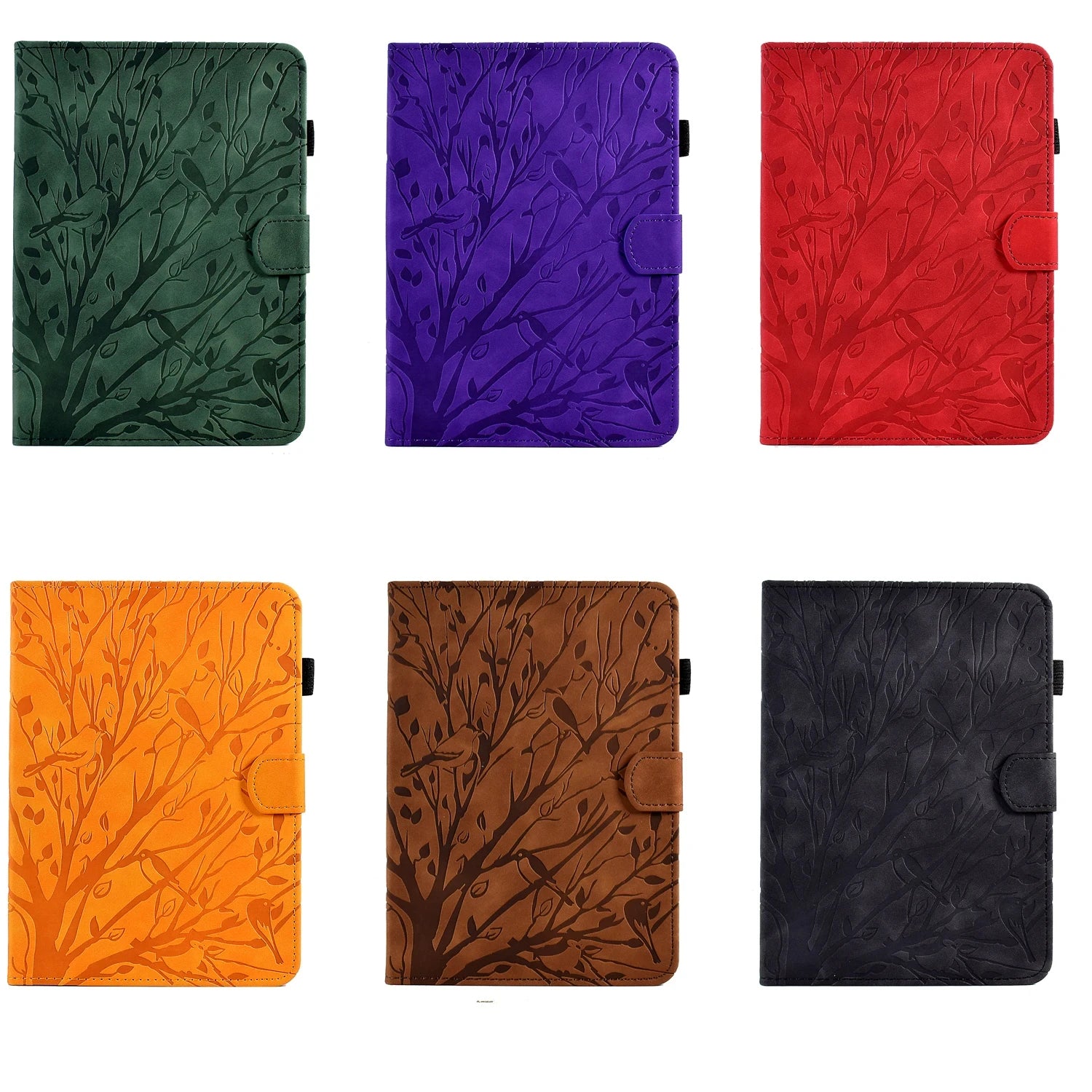 Geprägte Baum Leder Brieftasche Hülle