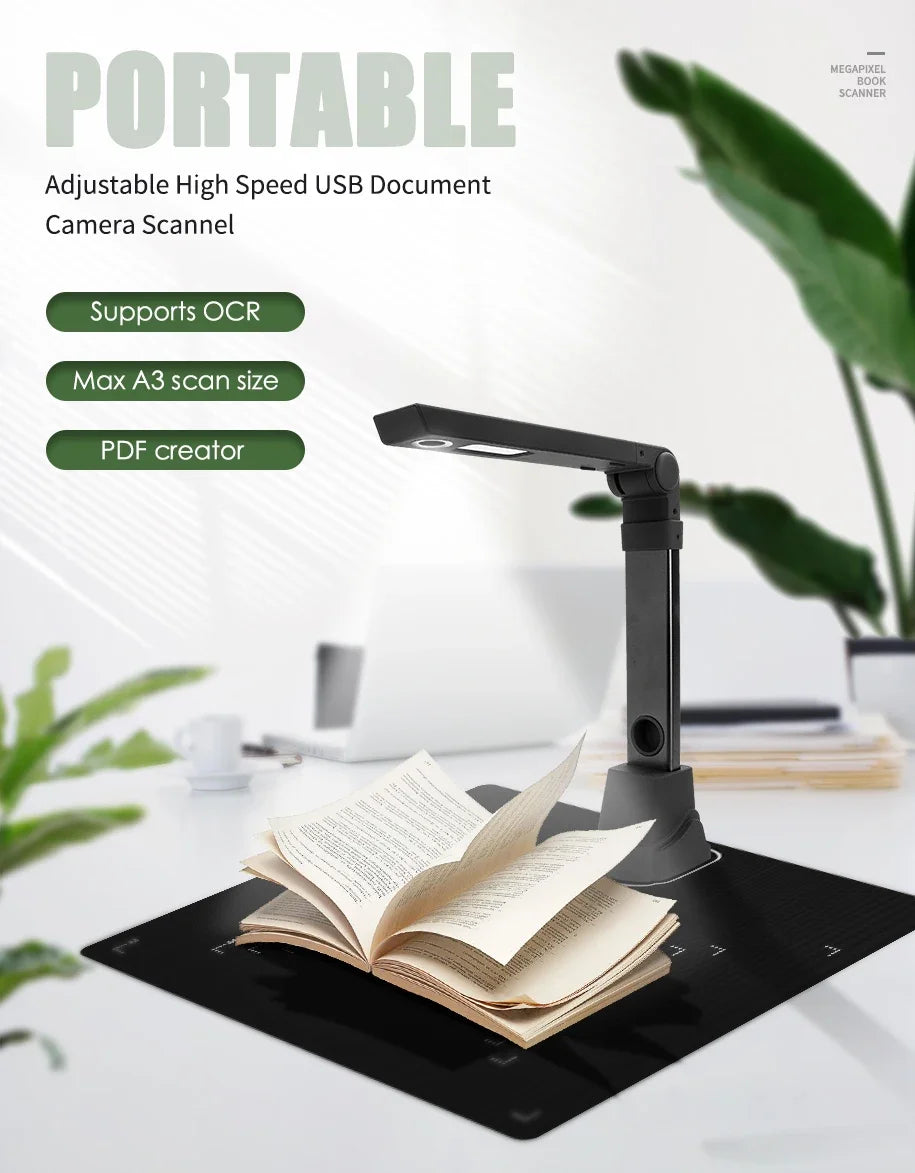 Mobiler A4 Buch- und Dokumentenscanner Pro
