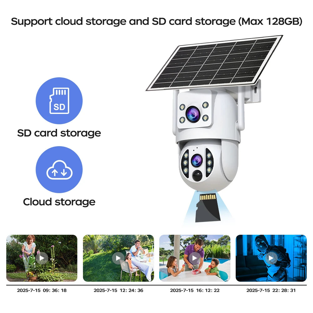 4K WLAN Solar Kamera Outdoor mit Dual-Objektiv PTZ