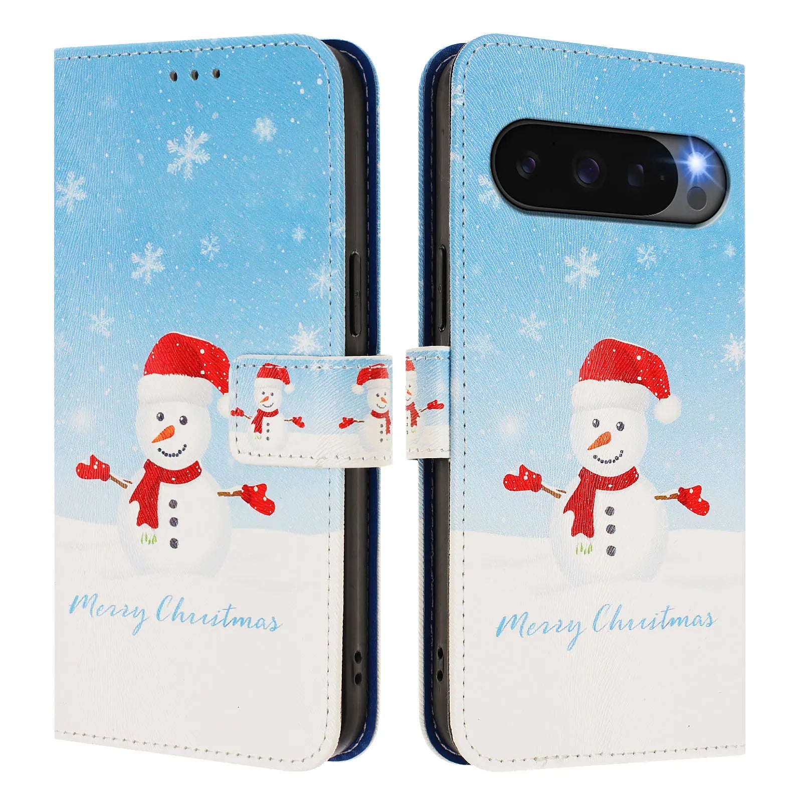 Weihnachtliche Santa Handyhülle mit Kartenfach für Google Pixel