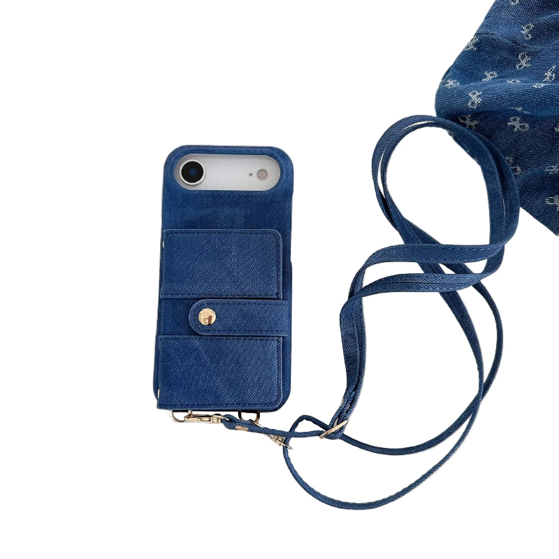 Denim Kartenhülle mit Lanyard für Google Pixel 10