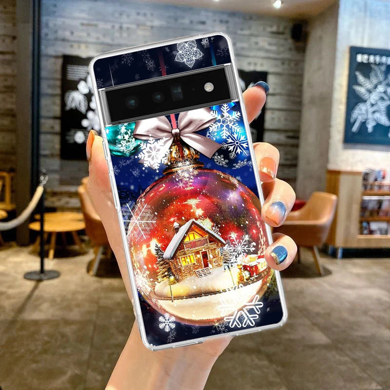 Transparente TPU Hülle mit Schneemotiv für Google Pixel 8