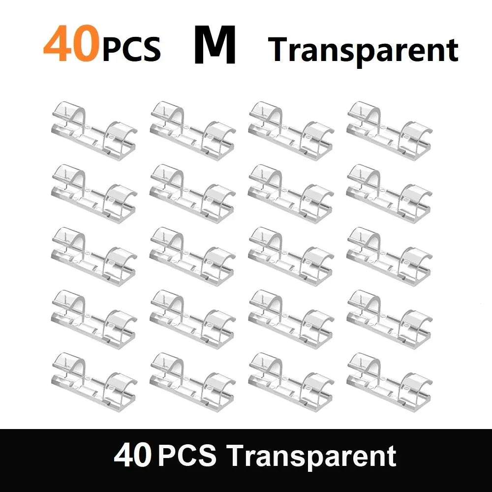 Selbstklebende Kabelclips für Schreibtisch und Wand