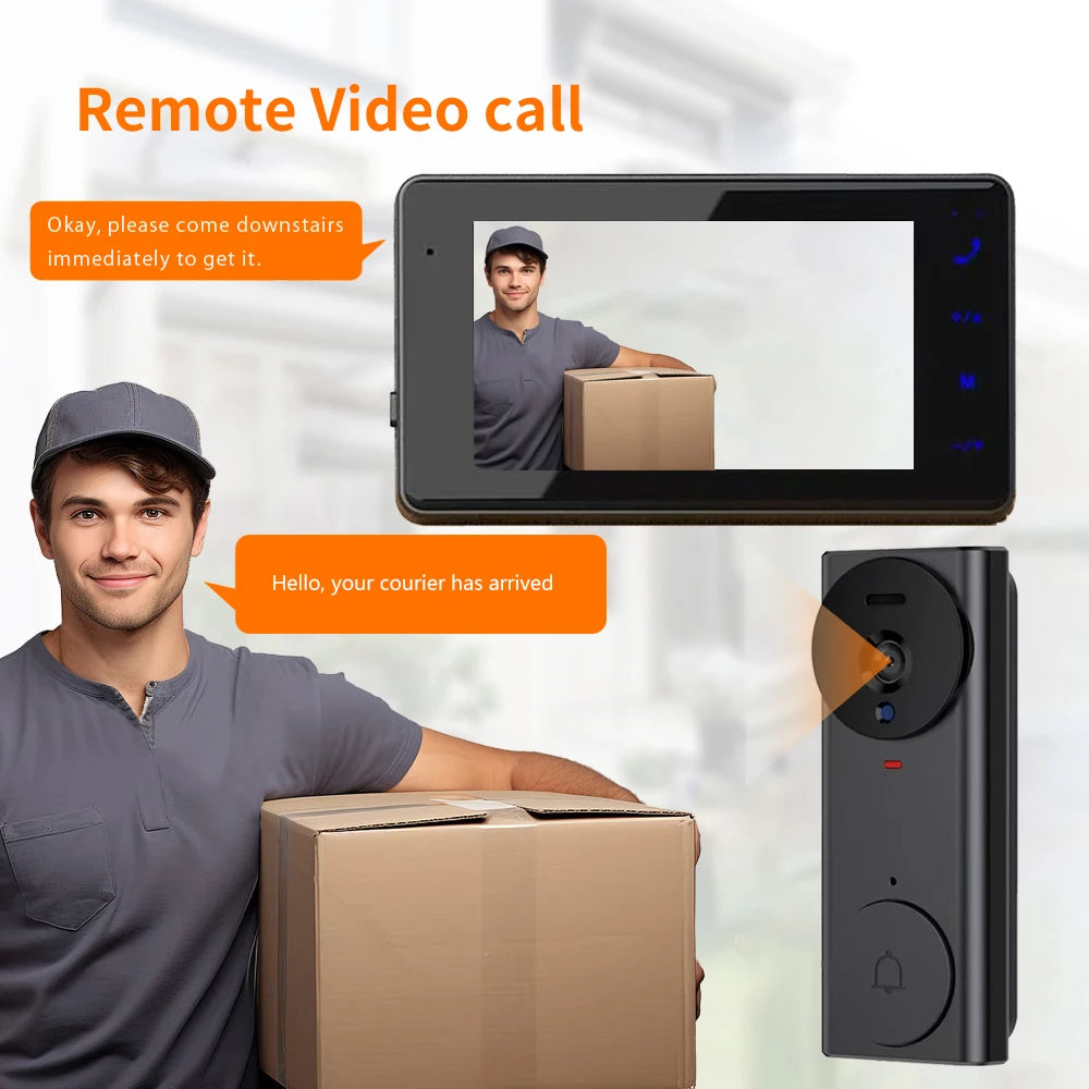 Intelligente Video-Türklingel 480P Dual Audio Akku