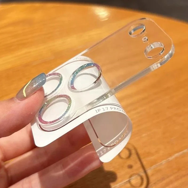 Glitter camera lens protector for iPhone 17 series