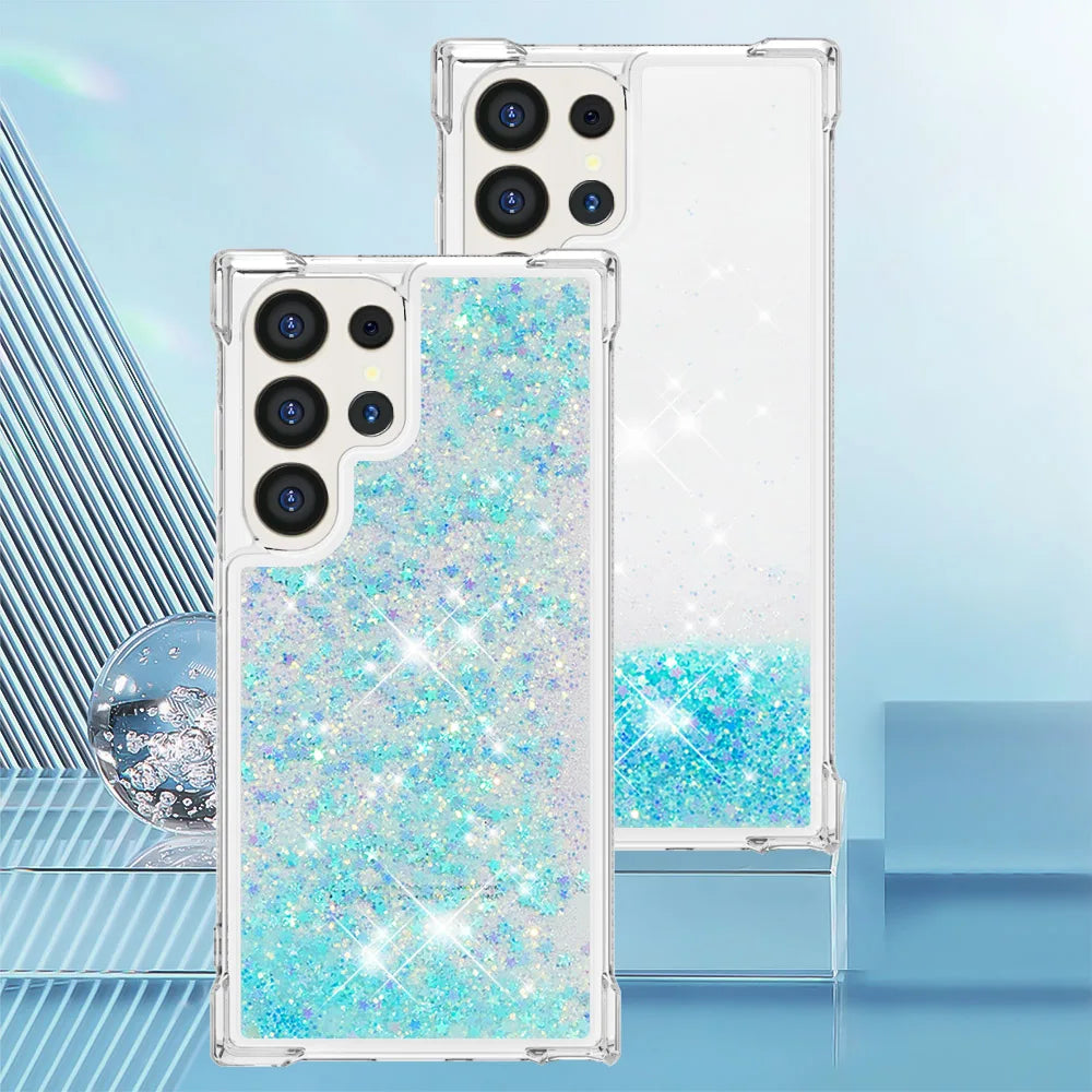 Glitzer Flüssig Hülle für Galaxy S21 bis S25