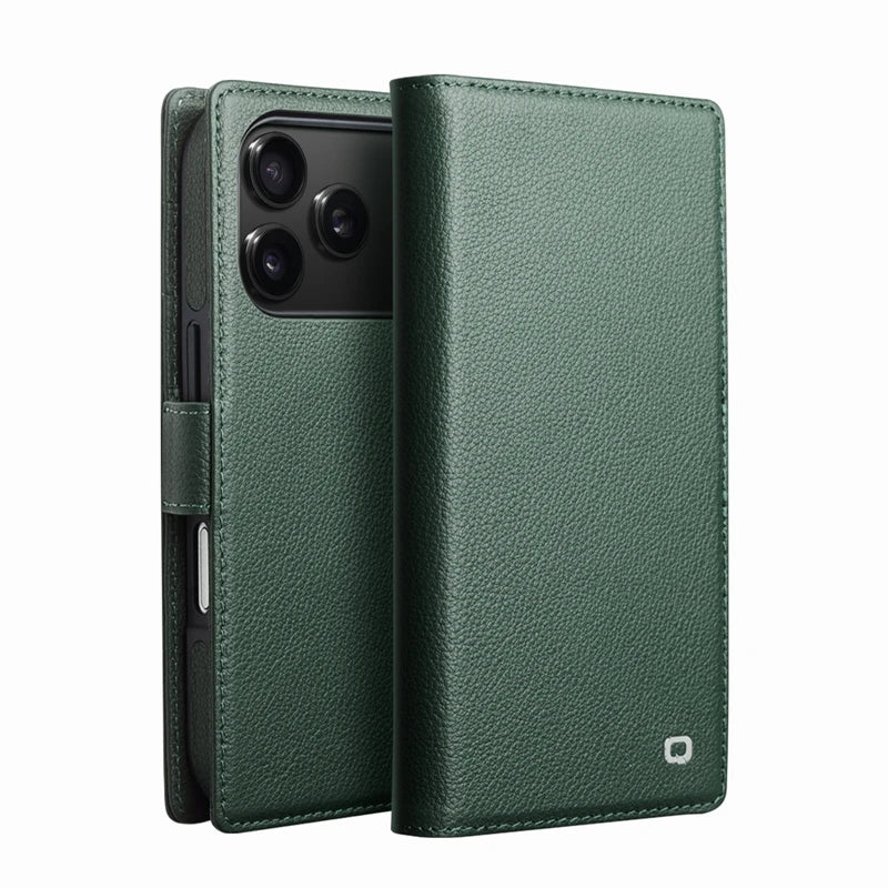 Leder Flip-Hülle mit Kartenfach für iPhone 17 Pro