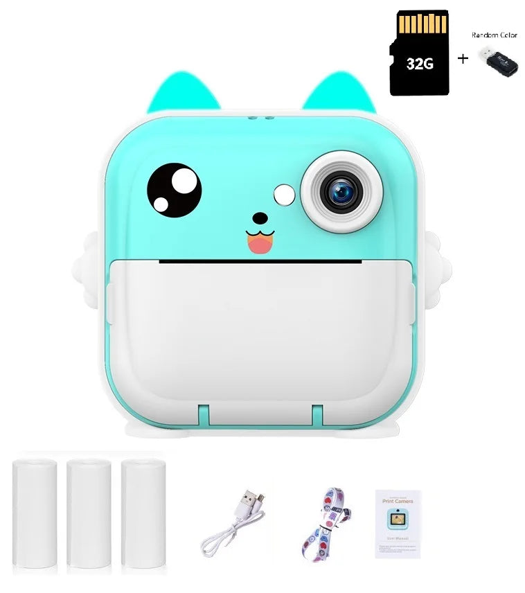 Kinder 1080P HD Digitalkamera Mini Thermodrucker