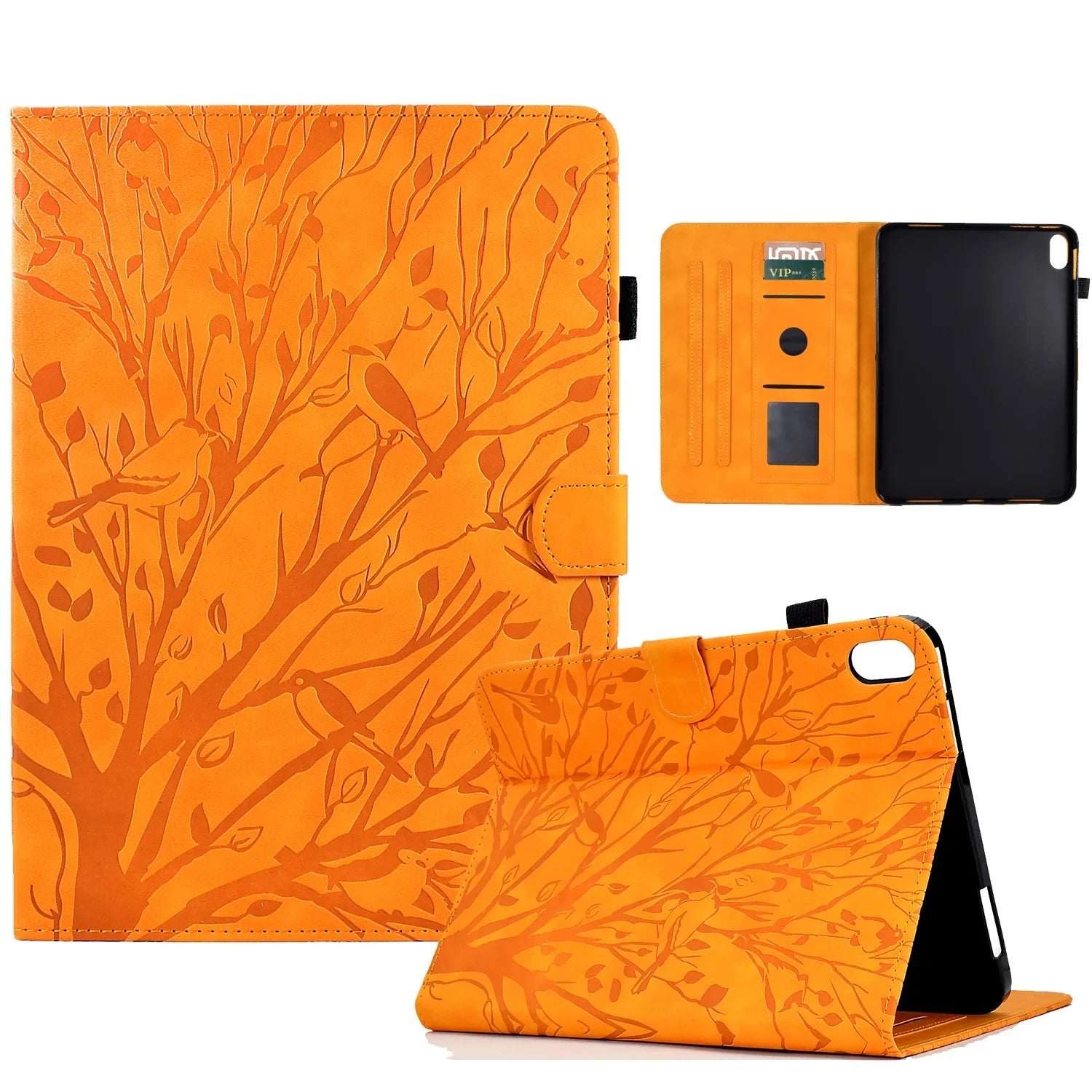 Geprägte Baum Leder Brieftasche Hülle
