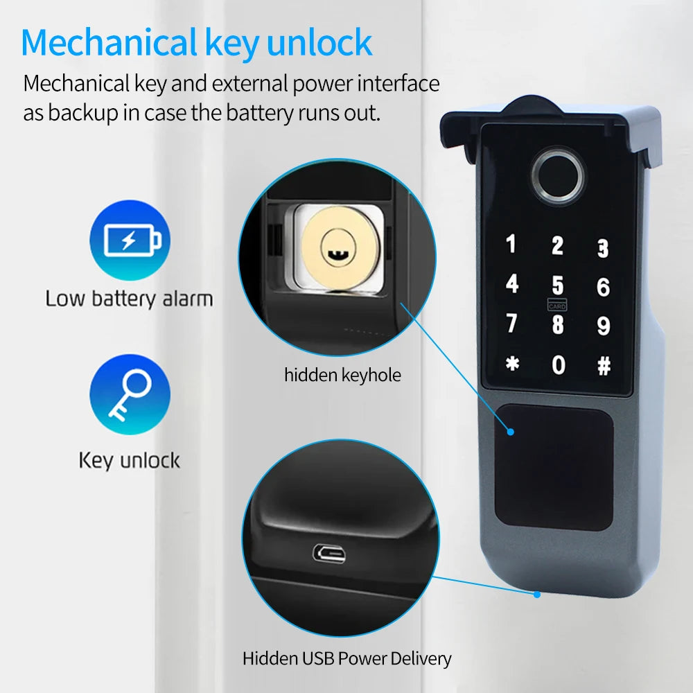 Wasserdichtes Tuya TTLock Smart Türschloss Außenbereich