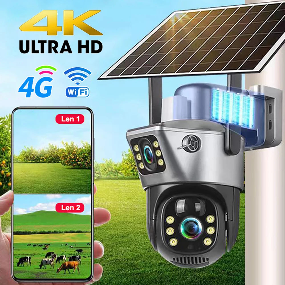 4G Solar IP Kamera Dual 8MP 4K Outdoor Sicherheit