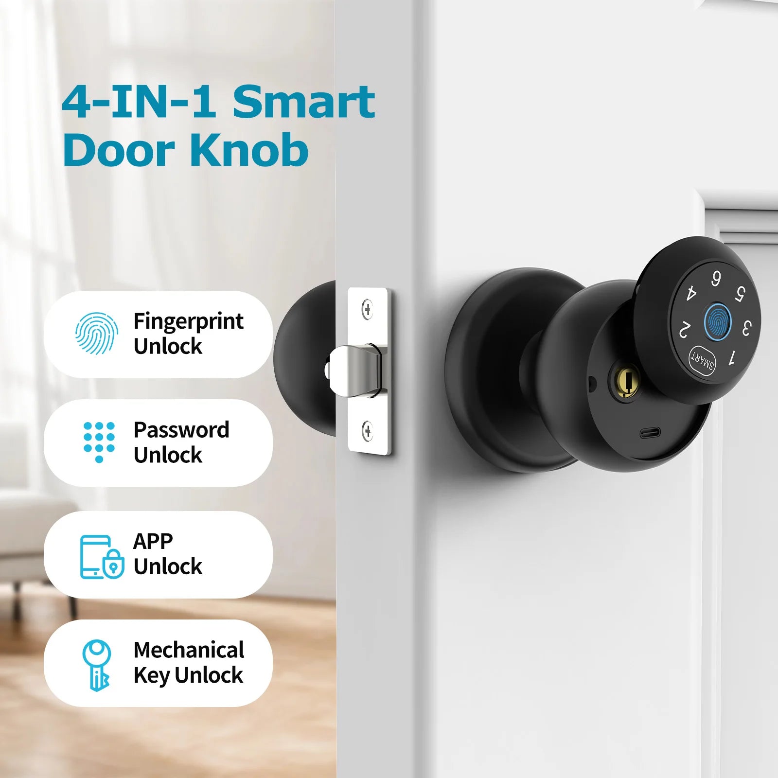 Smartes Fingerabdruck Türschloss mit App & Code