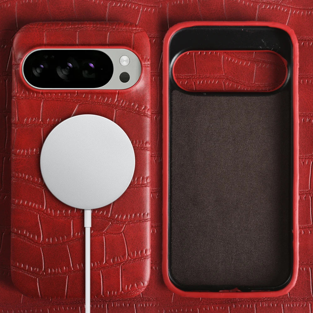 Magnetische Lederhülle für Google Pixel 6–10 Pro XL