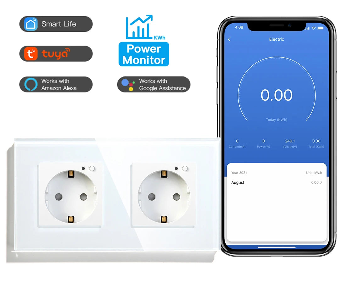 WLAN Smart Steckdose mit Glas Touch Panel & App