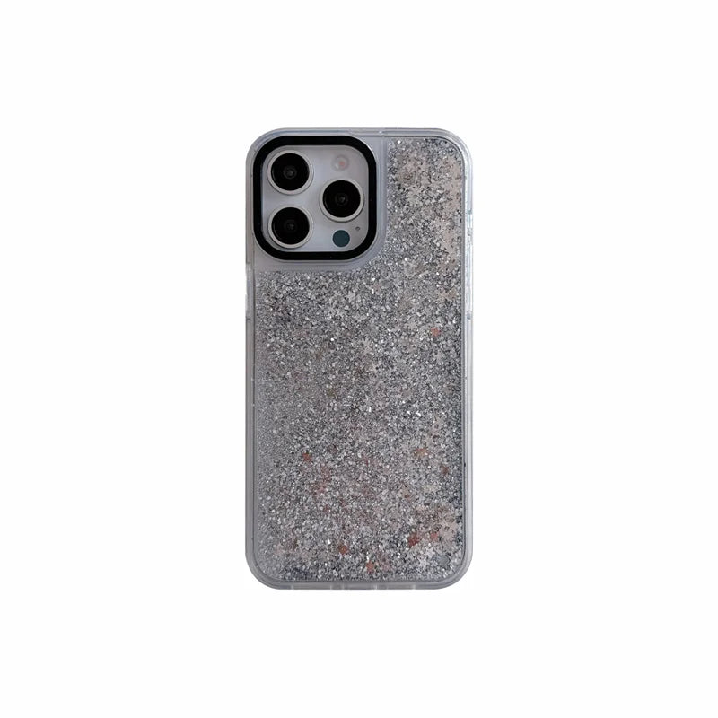 Silberne Sterne Quicksand Hülle für iPhone 17 Pro Max