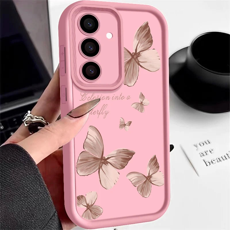 Für Samsung TPU Hülle Gold Schmetterling