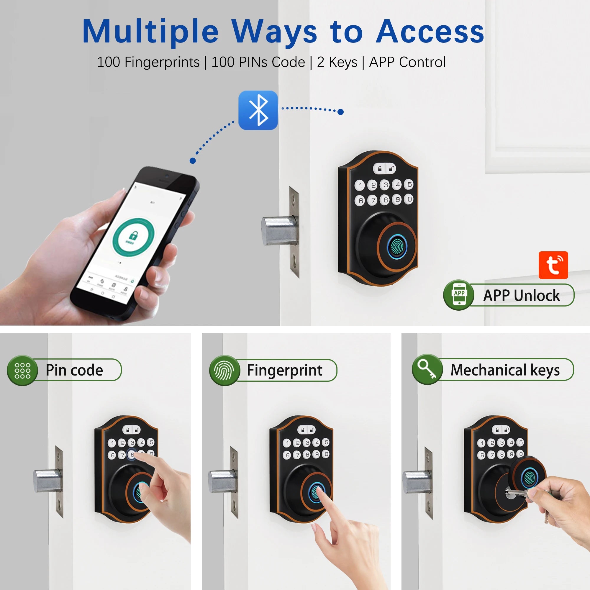 Tuya WLAN Fingerprint Türschloss Smart Keyless