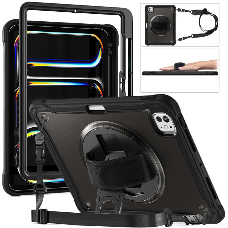 iPad Pro/Air Stoßfeste Hülle + Riemen