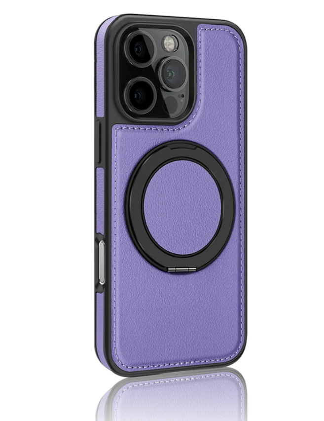 Lederhülle mit 360° Ringständer für iPhone 17